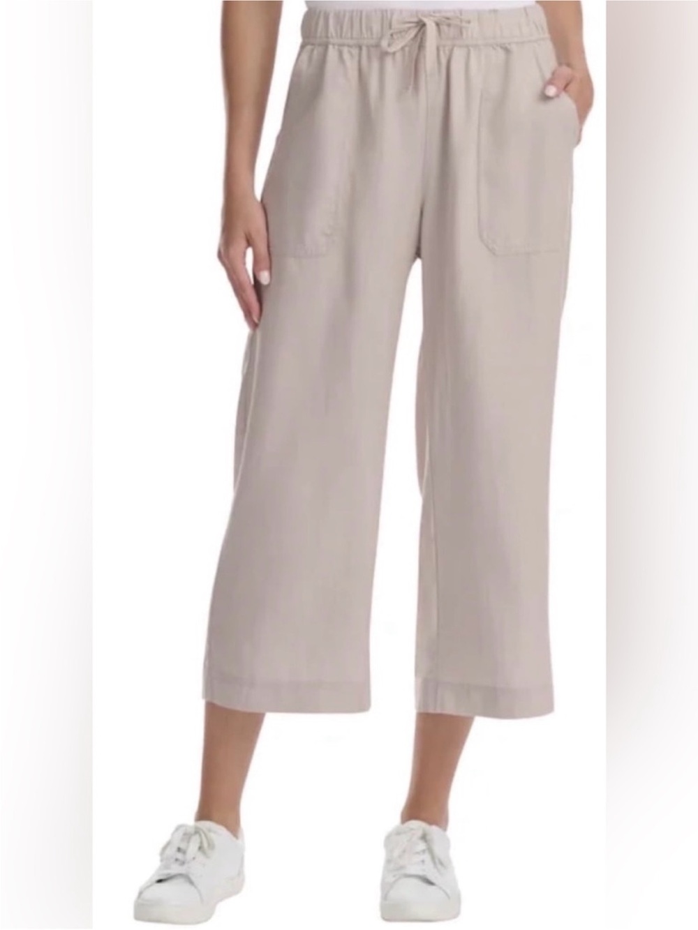 NWT Splendid Wide-Leg Drawstring Chinos - Light Beige Sz M - Picture 1 of 8